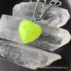 Yellow Opal Glow in the dark Heart Necklace