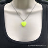 Yellow Opal Glow in the dark Heart Necklace