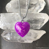 Purple Opal Glow in the dark Heart Necklace