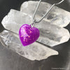 Purple Opal Glow in the dark Heart Necklace