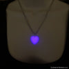 Purple Opal Glow in the dark Heart Necklace