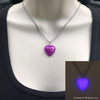 Purple Opal Glow in the dark Heart Necklace