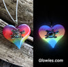 Rainbow Glow Turtle Lula Heart Necklace