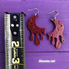 Red Glitter Moon Drip Earrings