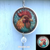 Rooster Suncatcher with Rainbow Prism Crystal