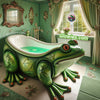 Frog on A Mushroom Glow Suncatcher With Crystal