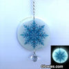 Snowflake Glow in the dark Sun Catcher with Crystal