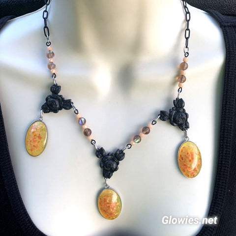 Shadow Rose Ember Opal Necklace