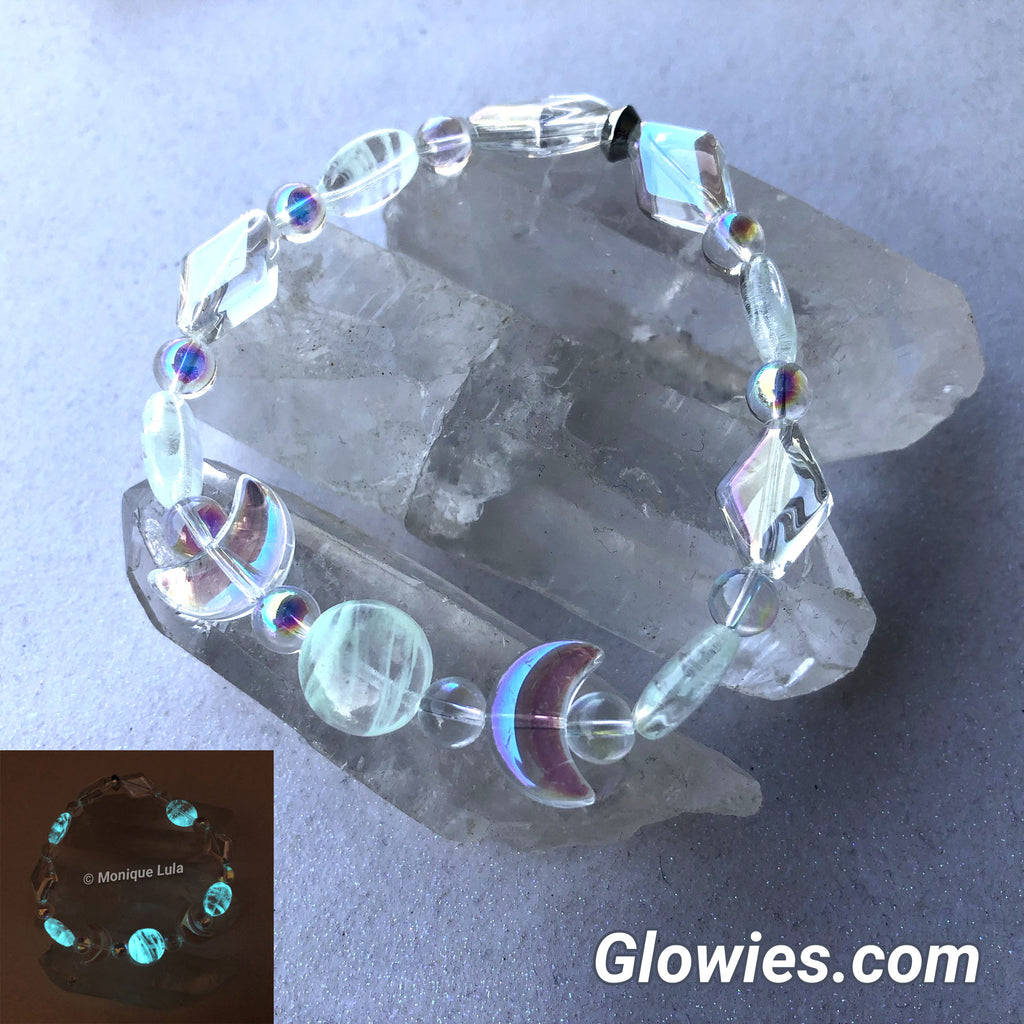 Triple Moon Goddess Glow Glass Bracelet