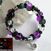 Purple Black Tentacles Wire Wrap Glow Glass Bracelet
