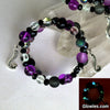 Purple Black Tentacles Wire Wrap Glow Glass Bracelet