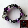 Purple Black Tentacles Wire Wrap Glow Glass Bracelet