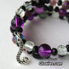 Purple Black Tentacles Wire Wrap Glow Glass Bracelet