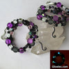 Purple Black Tentacles Wire Wrap Glow Glass Bracelet
