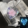 Dried Flower Glow Heart Necklace