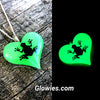 Frog glow in the dark Lula Heart Necklace