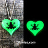 Frog glow in the dark Lula Heart Necklace