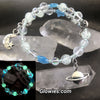 Starry Crescent Moon Galaxy Glass Bracelet