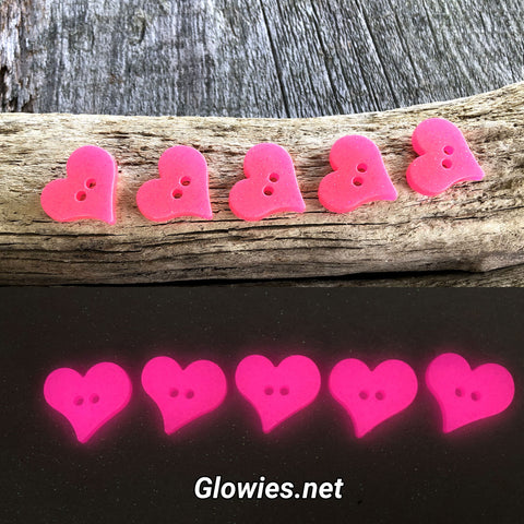 Heart Glow in the dark Buttons