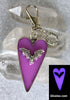 Vampire Bat Heart Key Chain with Fang Charm