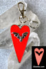 Vampire Bat Heart Key Chain with Fang Charm