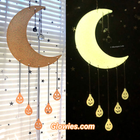 Halloween Raindrop Glow Moon Mobile Sun Catcher with Crystal