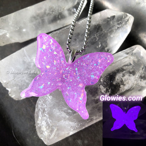 Opal Butterfly Glow Necklace