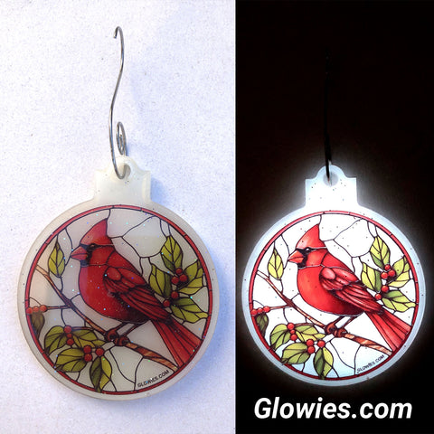 Red Cardinal Glow in the dark Ornament