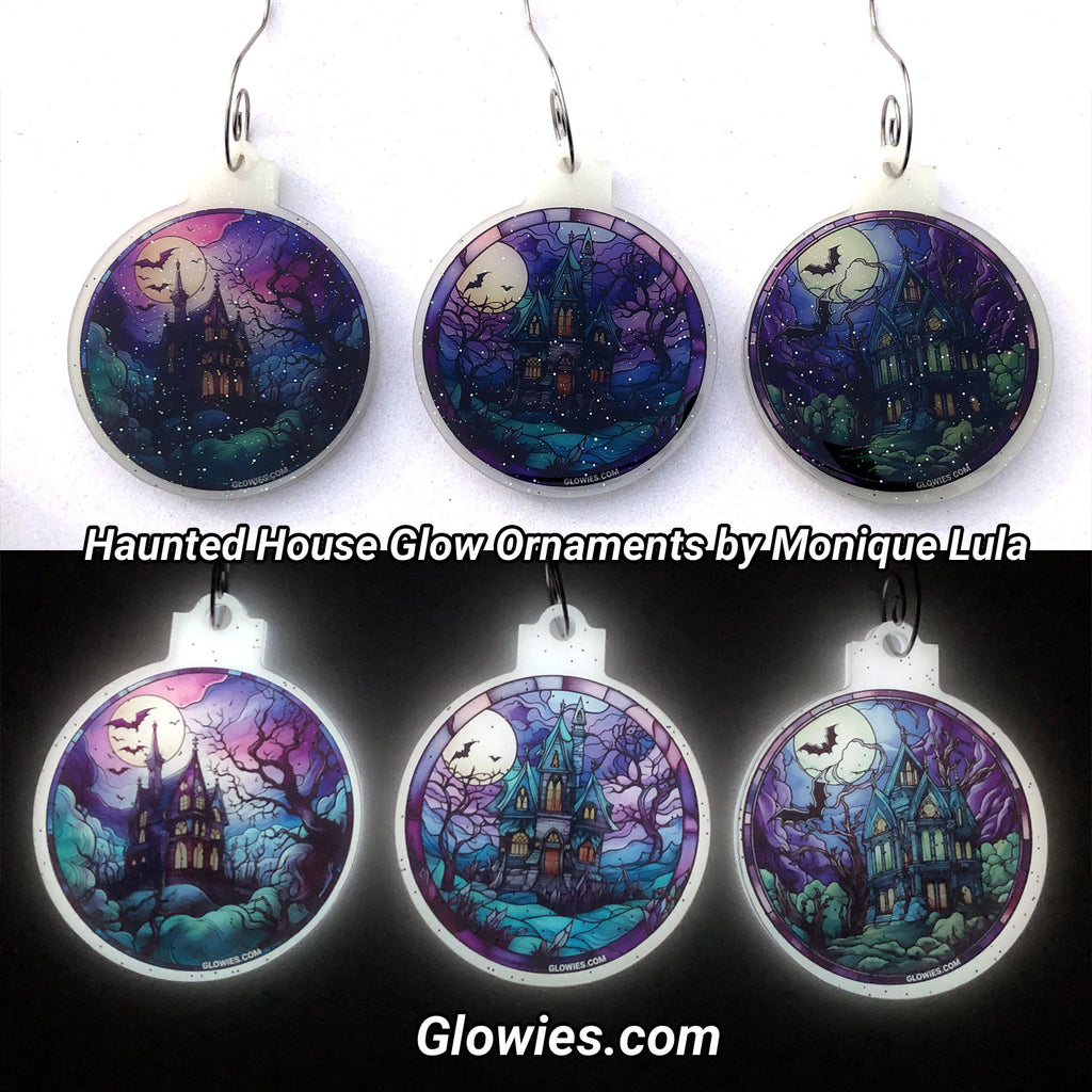 Haunted House Glow Ornaments Set