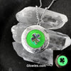 Lucky Shamrock Four 4 Leaf Clover Saint Patricks Day Glow Locket