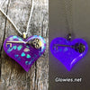 Smiling Skeleton Key Lula Heart Glow Necklace
