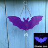 Purple Glow Bat Sun Catcher with Crystal