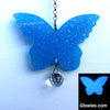 Blue Opal Butterfly Glow Suncatcher with Crystal