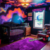Aqua Purple Glow Moon Sun Catcher Rain Drop Mobile