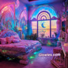 Aqua Purple Glow Moon Sun Catcher Rain Drop Mobile