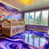Aqua Purple Glow Moon Sun Catcher Rain Drop Mobile