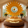 Sunflower on White Glow Suncatcher with Crystal