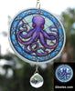 Purple Octopus Glow in the dark Suncatcher with Crystal