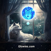 Starry Night Wolf Suncatcher Glow Decor