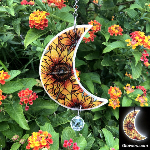 Sunflower Moon Glow Sun Catcher with Crystal