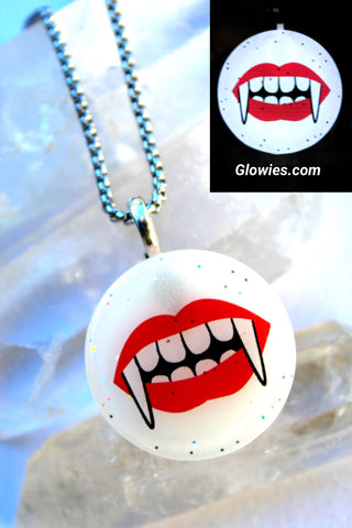 Vampire Fangs Glow in the dark necklace