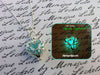 Frozen Galaxy Heart Orb Glass Glowing Locket Necklace