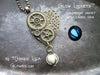 Steampunk Heart Bronze Pendant with Glow in the Dark Orb
