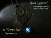 Steampunk Heart Bronze Pendant with Glow in the Dark Orb