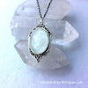 Open Back Vintage Silver 1" Oval Glow Necklace