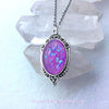 Open Back Vintage Silver 1" Oval Glow Necklace