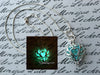 Frozen Galaxy Heart Orb Glass Glowing Locket Necklace