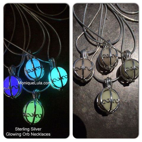 Sterling Silver Glowing Orb Necklace