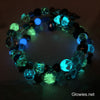 '90s Celestial Wire Wrap Glow Glass Bracelet