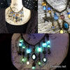 '90s Celestial Goddess Moon & Stars Glow in the dark Statement Necklace